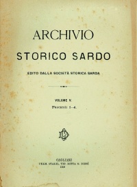Archivio Storico Sardo - Volume n. V Fasc. 1-4 - Società Storica Sarda