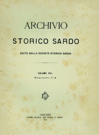 Archivio Storico Sardo - Volume n. VIII Fasc. 1-4 - Società Storica Sarda